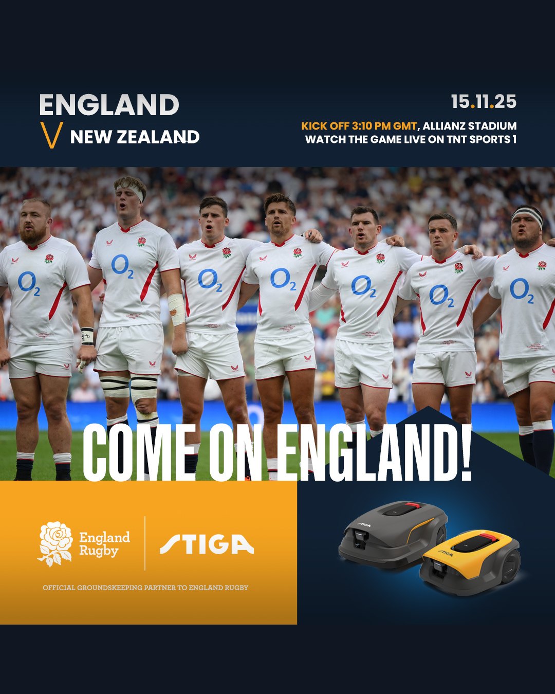 Stiga - The stage is set and the turf is ready. 🌹🏉 England... | Facebook