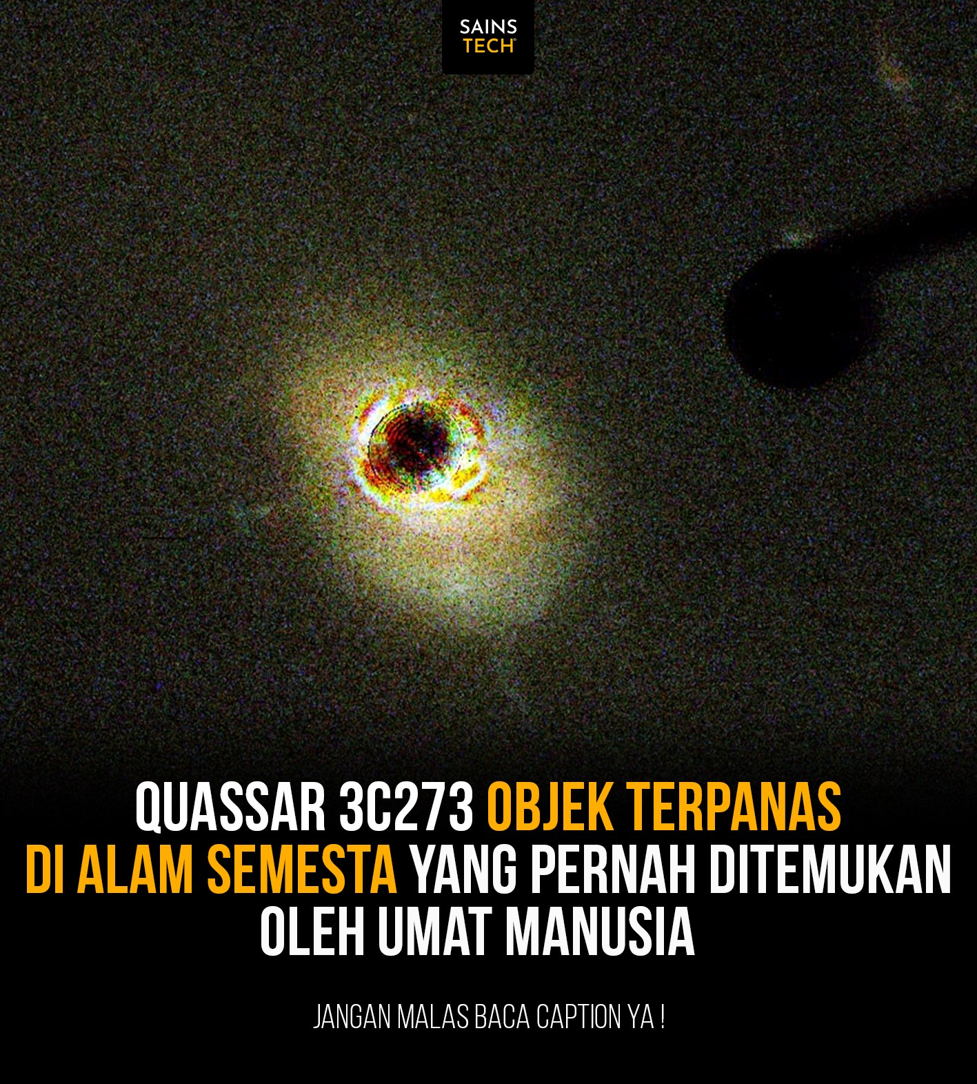 SainsTech - 3C 273 adalah sebuah quasar yang terletak di rasi bintang ...