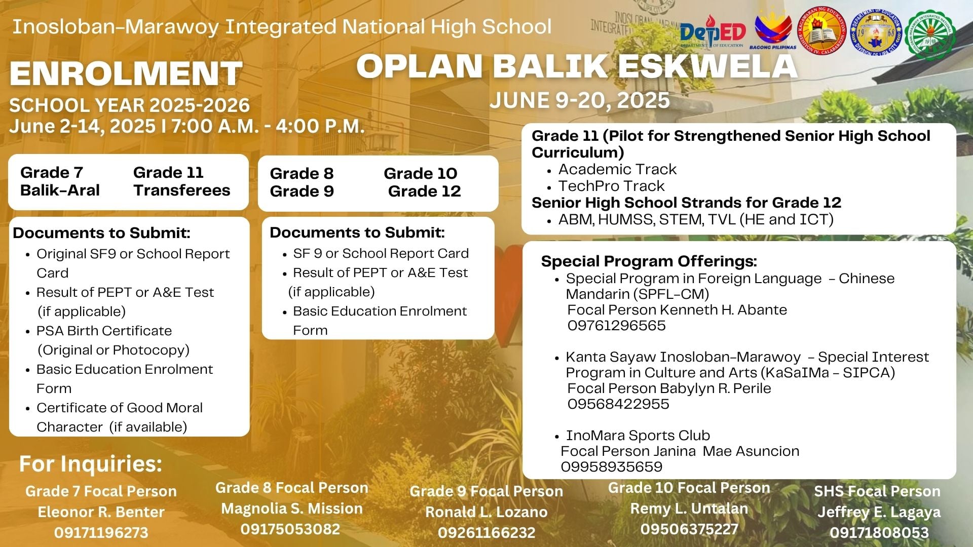 DepEd - 📚 𝐎𝐩𝐥𝐚𝐧 𝐁𝐚𝐥𝐢𝐤 𝐄𝐬𝐤𝐰𝐞𝐥𝐚 𝟐𝟎𝟐𝟓 𝐢𝐬 𝐎𝐍 𝐚𝐭 𝐈𝐌𝐈𝐍𝐇𝐒! Our teachers and ...
