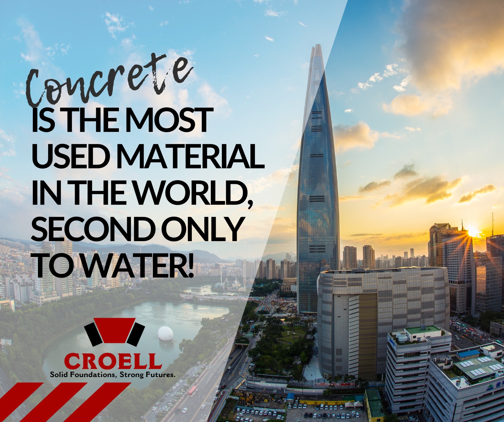 Croell, - Concrete Fun Fact! 🏗️💪 Did you know concrete is the most ...