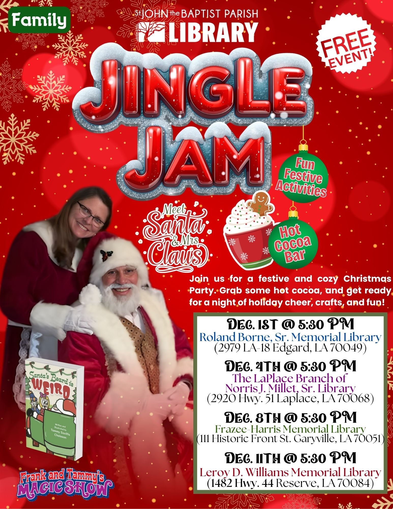 St. - 🎄 Jingle Jam is back! Join St. John Parish Libraries for holiday ...