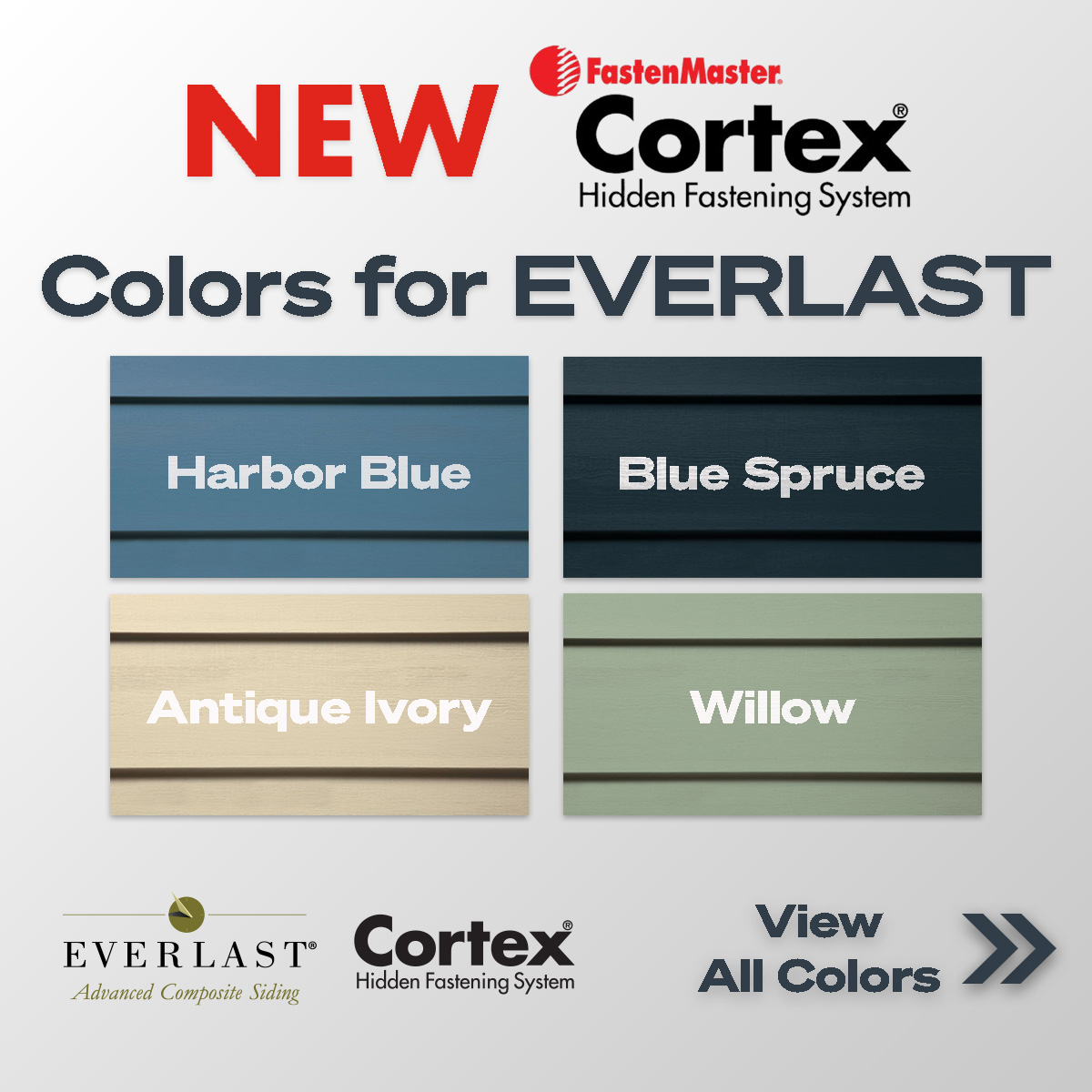 NEW Cortex Hidden Fasteners for EVERLAST Advanced Composite Siding