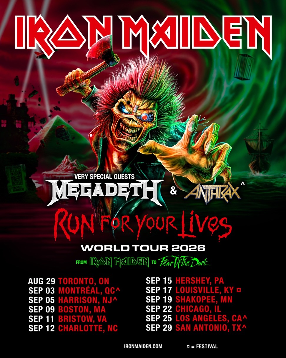 RUN FOR YOUR LIVES: Iron Maiden are going on tour with Megadeth
