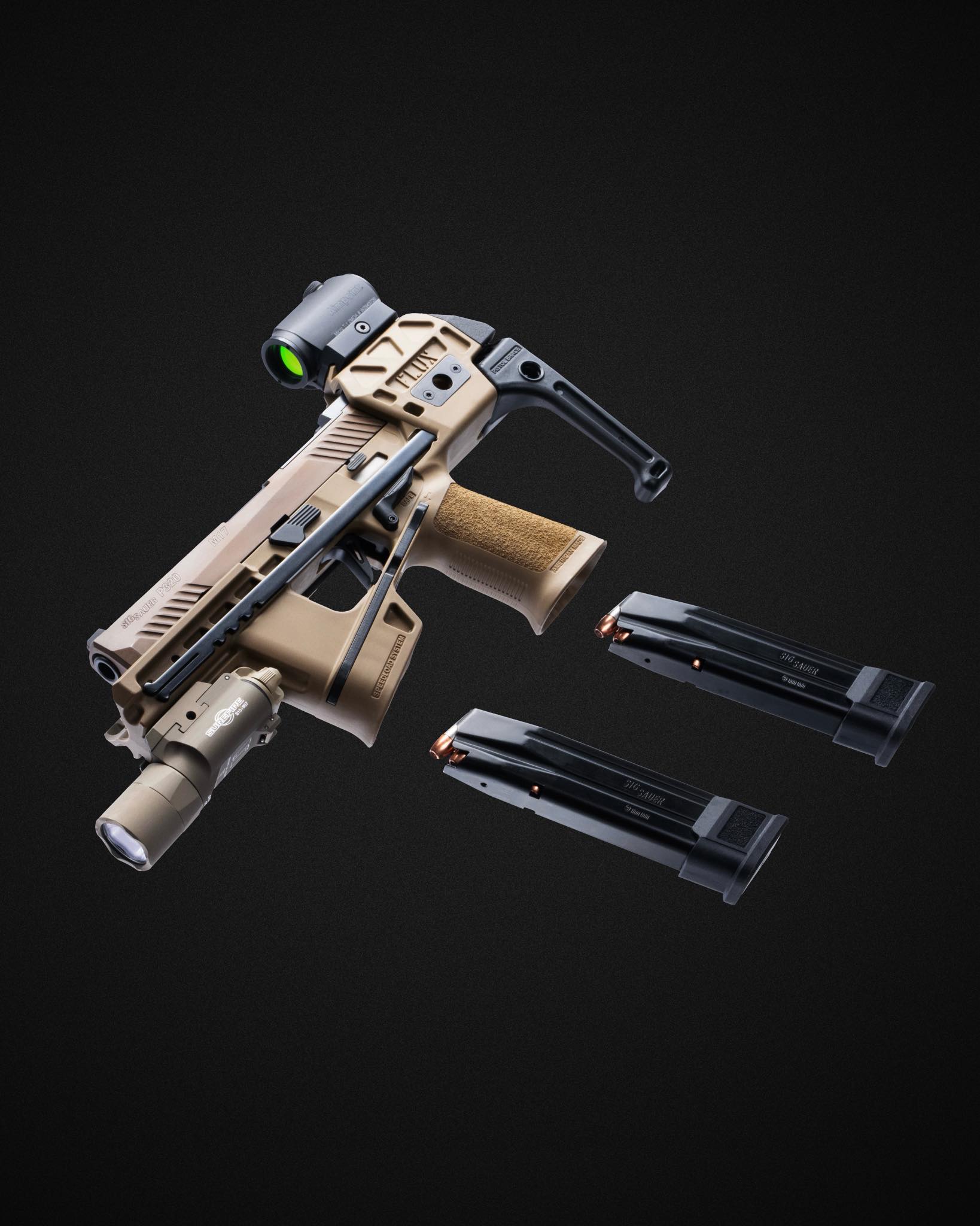 Flux - Modern PDW designed for now. Raider X for the Sig P320. And yes ...