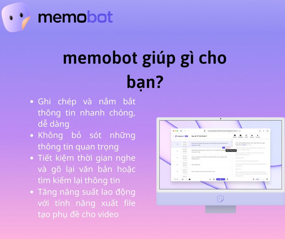 Memobot - Chuyển âm thanh thành văn bản AI | Hanoi