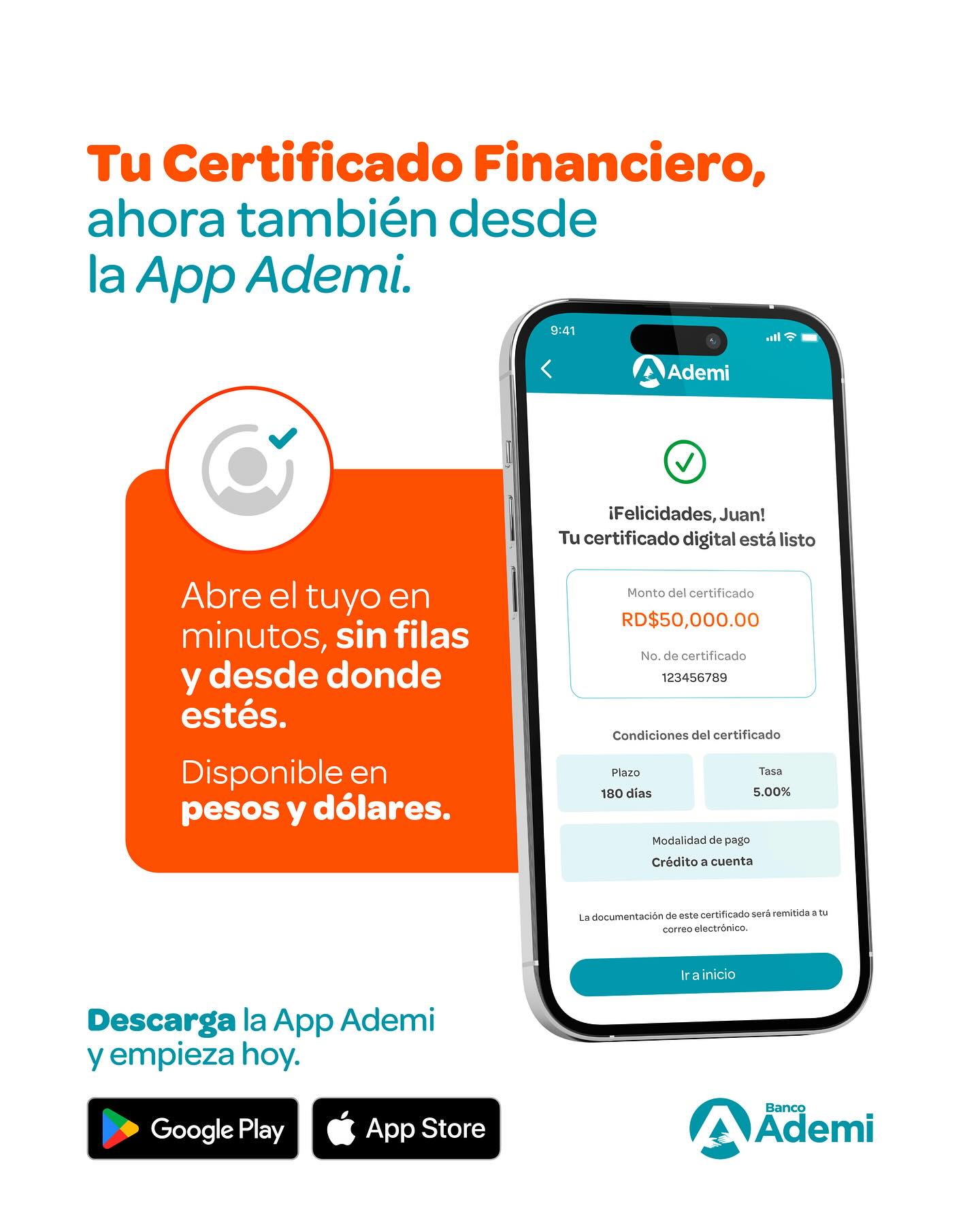 Banco Ademi - 📱 ¡Tu Certificado Financiero ahora es... | Facebook
