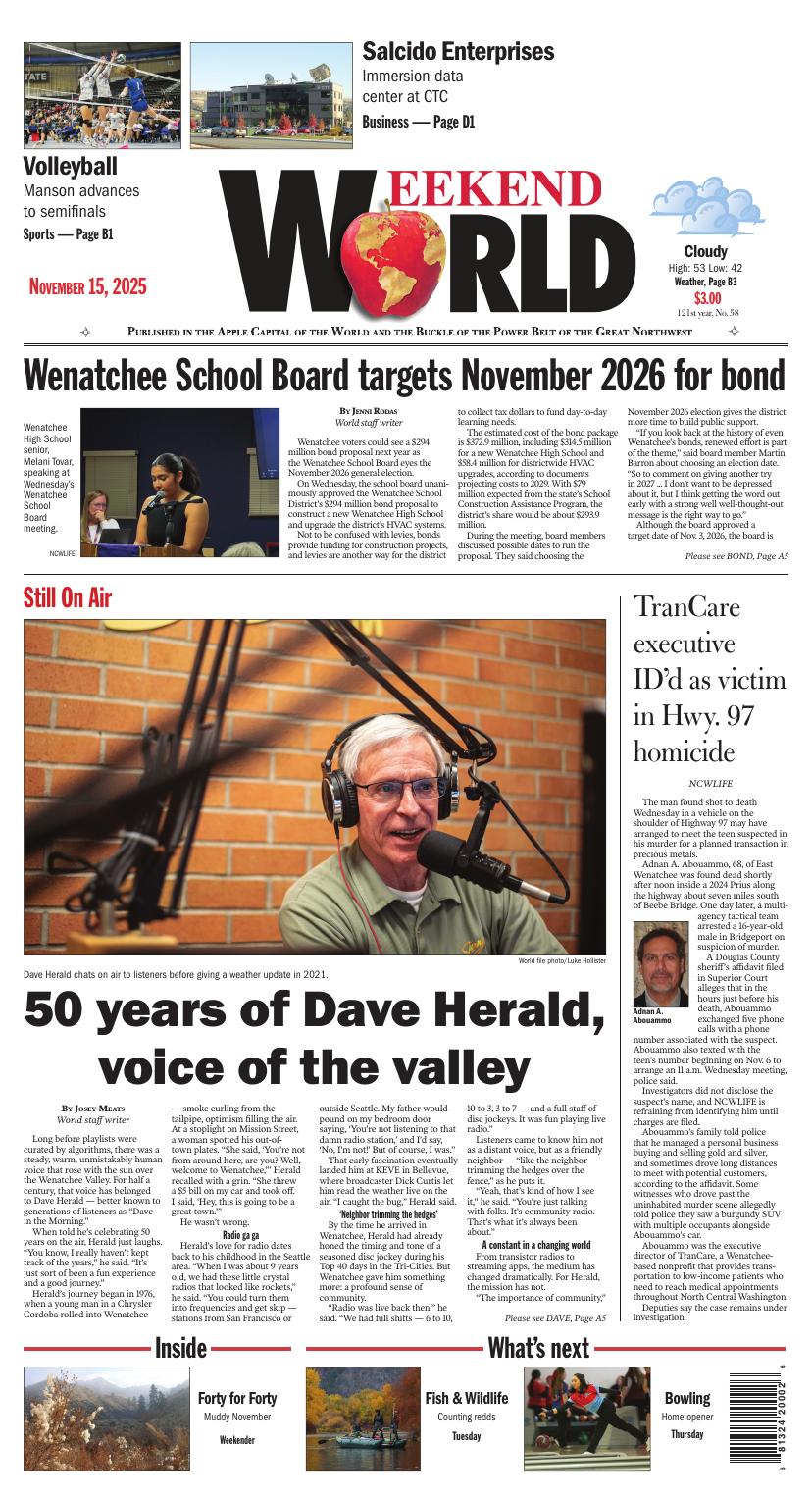 Wenatchee - Here's the front page of today's paper. Subscribers can ...