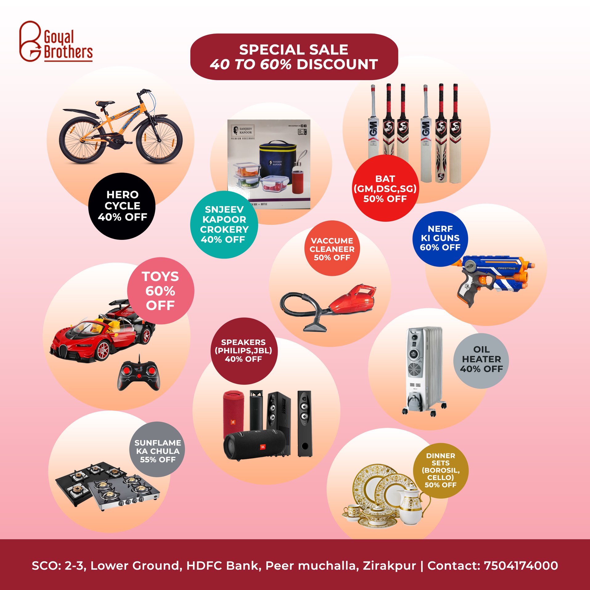 Goyal - DISCOUNT UPTO 40 to 60% OFF SCO: 2-3, Lower Ground, HDFC Bank ... - Off Road Super Sco Coupon