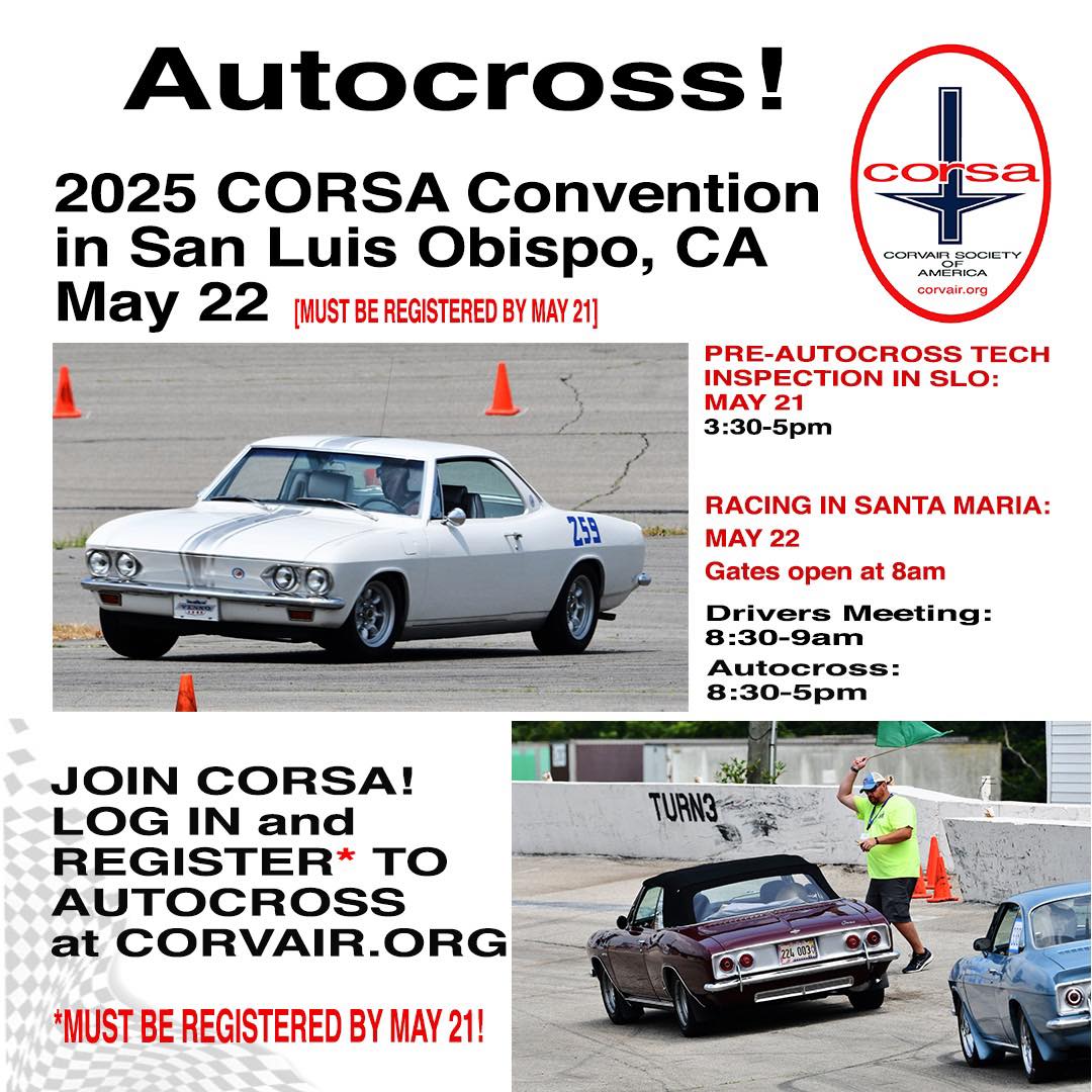 Corvair - Start your Engines! Autocross is at the 2025 CORSA Convention ...