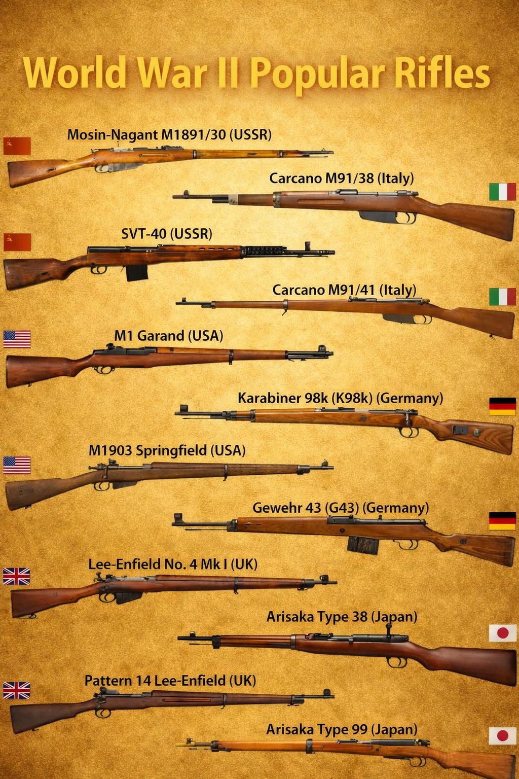 Legendary World War II Rifles and the Inventors Behind Them