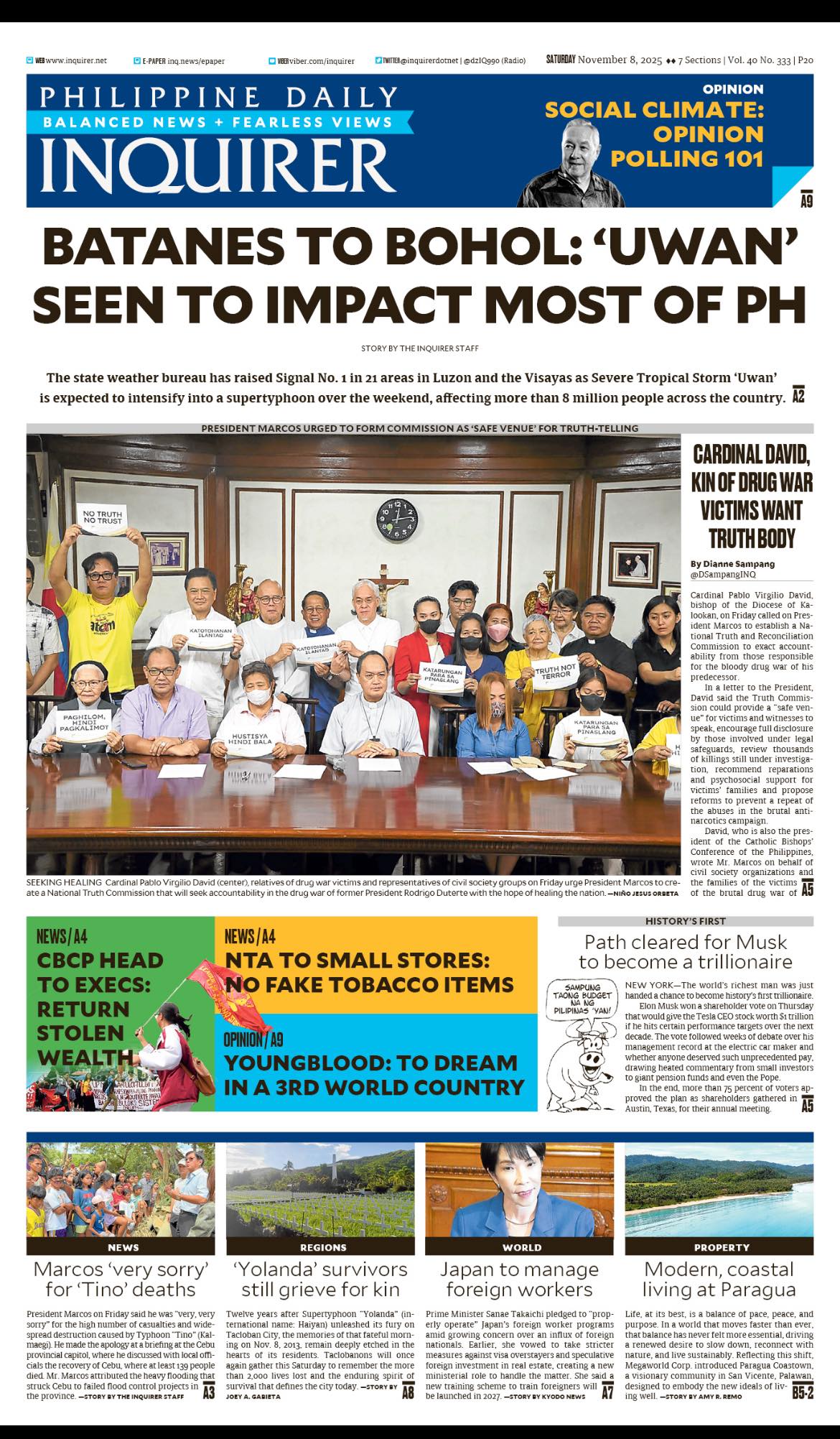 INQUIRER.net - Today's Inquirer front page (November 8, 2025). More at ...