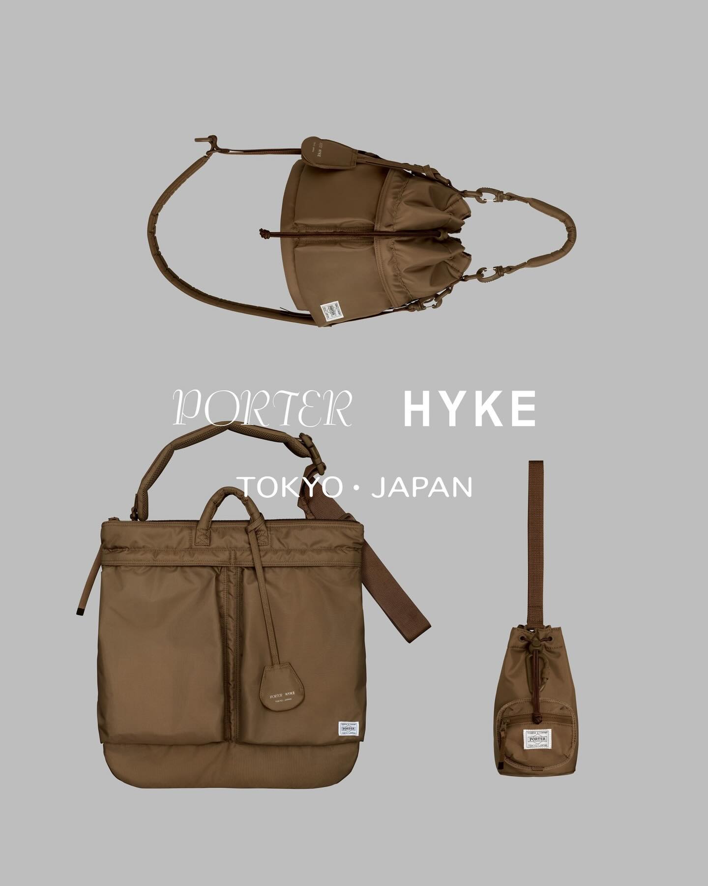 ポーター - PORTER HYKE FW 2025 COLLECTION HERITAGE AND EVOLUTION 服飾の歴史 遺産を自らの感性で独自に進化させる をコンセプトに独自のデザインを生み出す HYKE このコレクションでは PORTERの定番アイテムであるヘルメットバッグや人気アイテムの