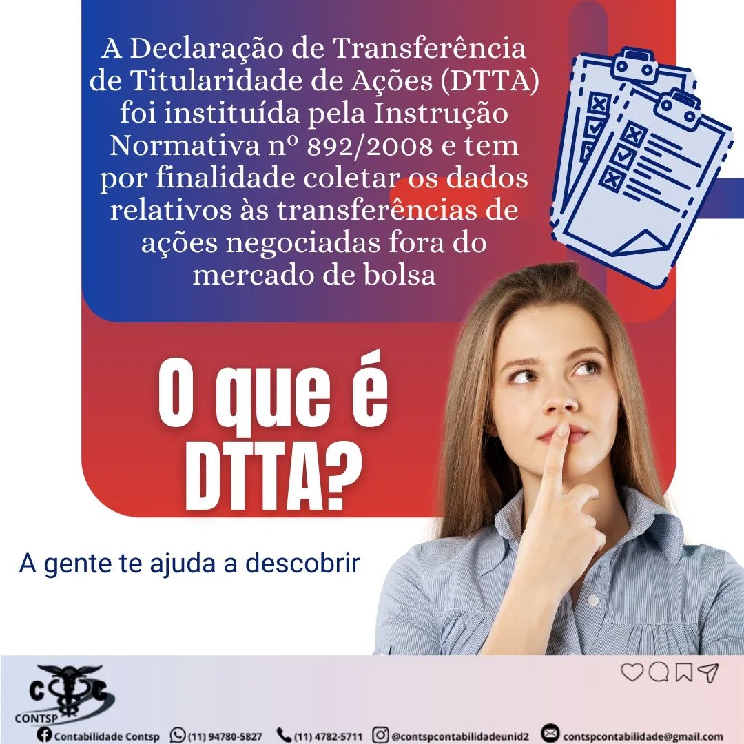 A declaração DTTA é uma obrigação... - Contabilidade Contsp | Facebook