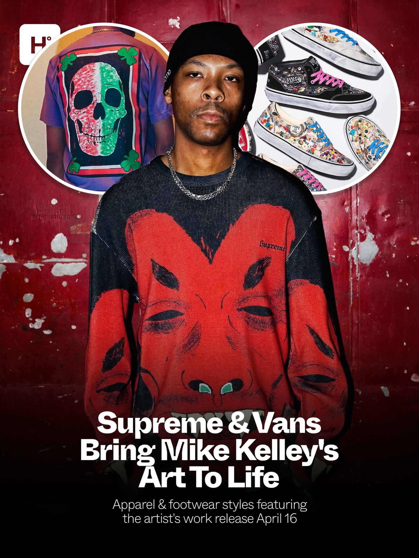 Supreme x Mike Kelley x Vans releasing on Thursday, April 16 