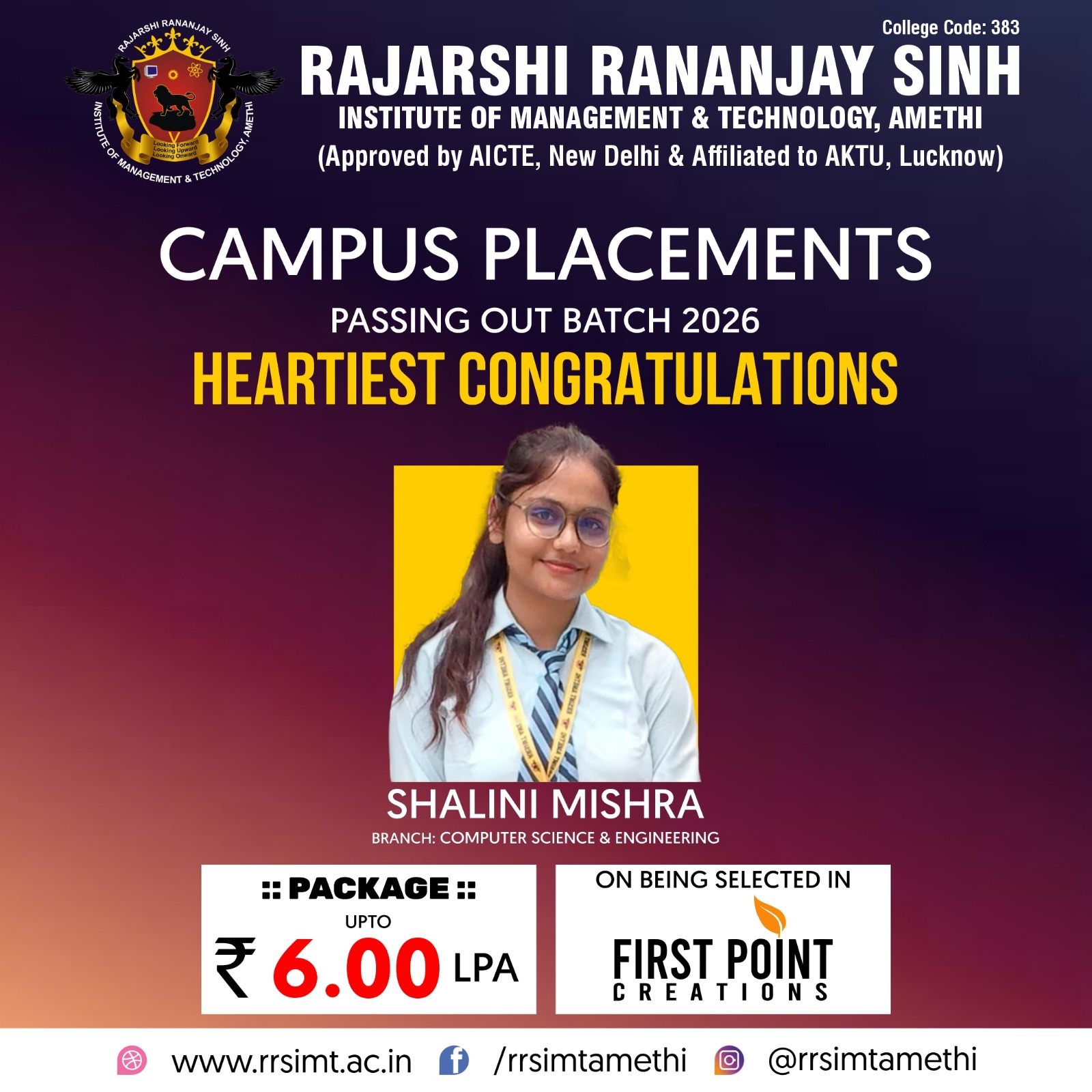#Congratulations to all the students who have been selected in the ...