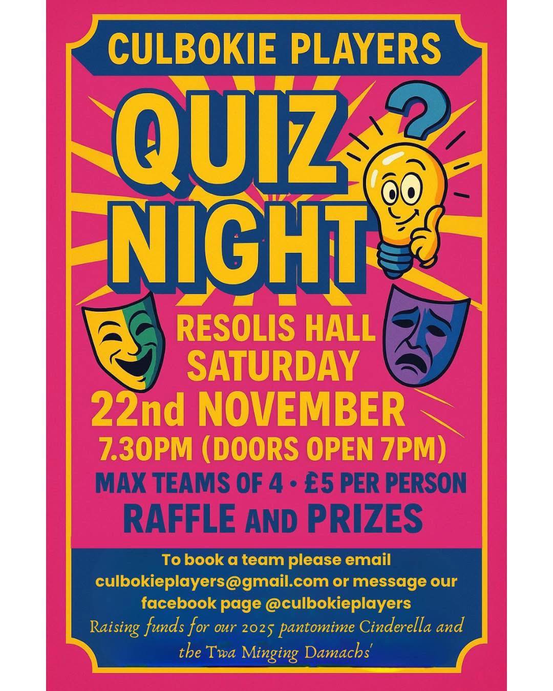 🎉💡 QUIZ NIGHT – OUR LAST FUNDRAISER... - Culbokie Players | Facebook
