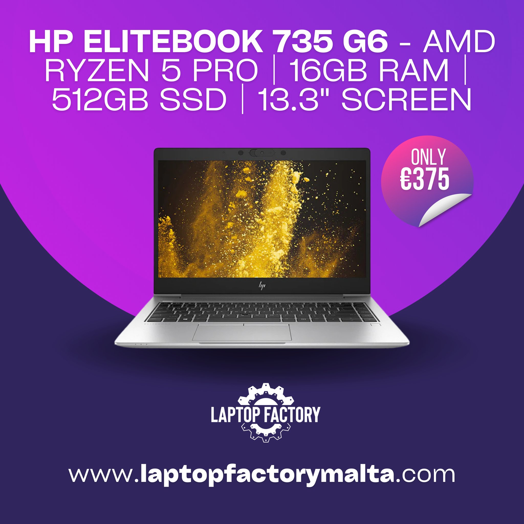 IN STOCK HP EliteBook 735 G6 - AMD Ryzen 5 Pro｜16GB RAM｜512GB 