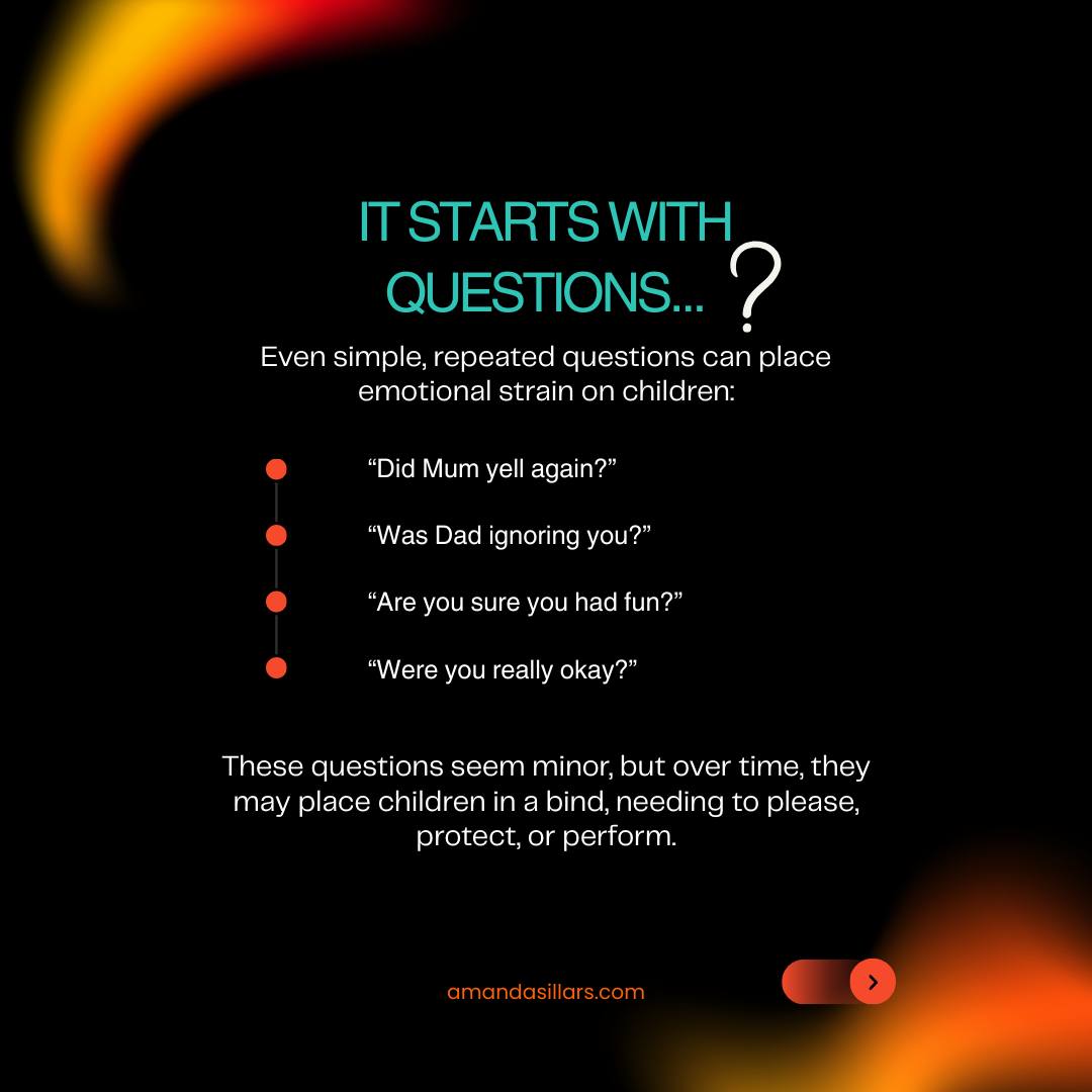 Amanda - Repeated questions can feel like emotional tests. Children may ...