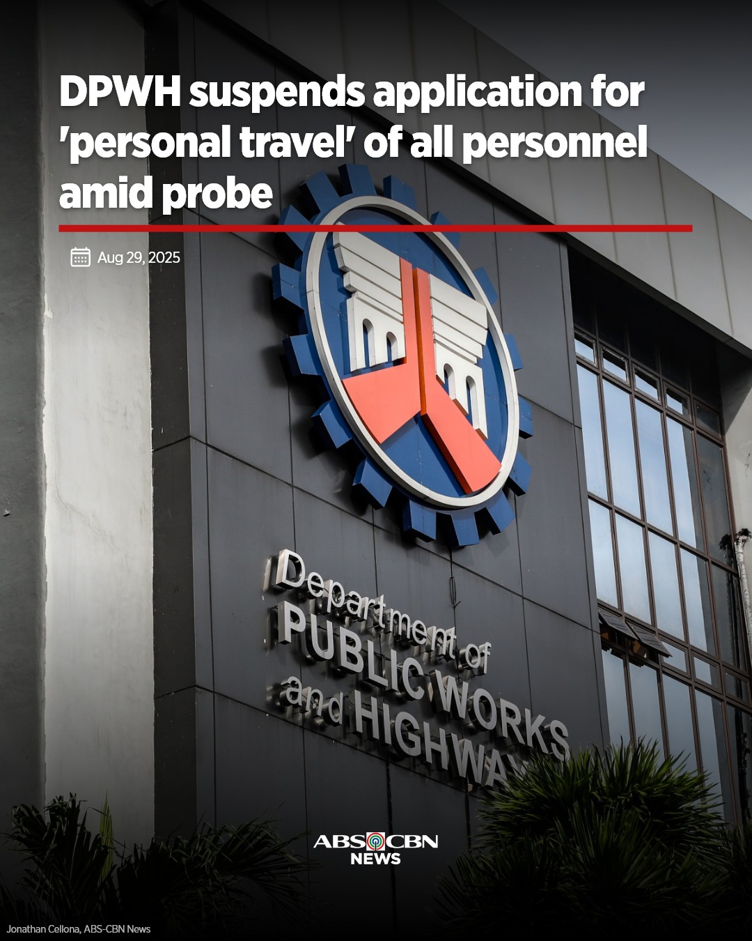 ABS-CBN News - Pansamantalang sinuspende ng DPWH ang... | Facebook
