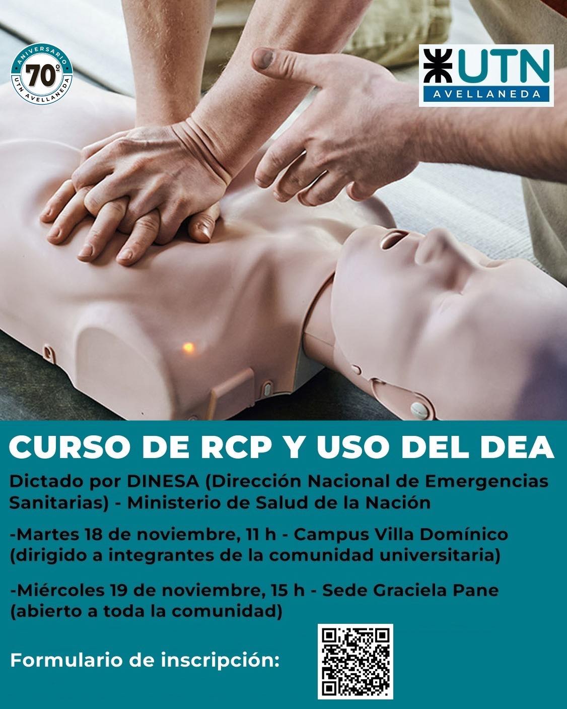 UTN - CURSO DE RCP Y USO DEL DEA 🫀 Con el objetivo de aportar ...