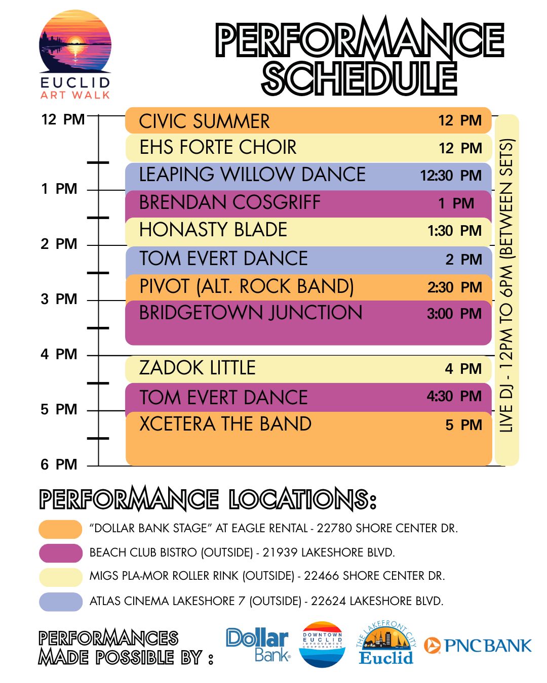 Euclid Ohio - 🎨 Euclid Art Walk Performance Line-up 🎶 Get... | Facebook