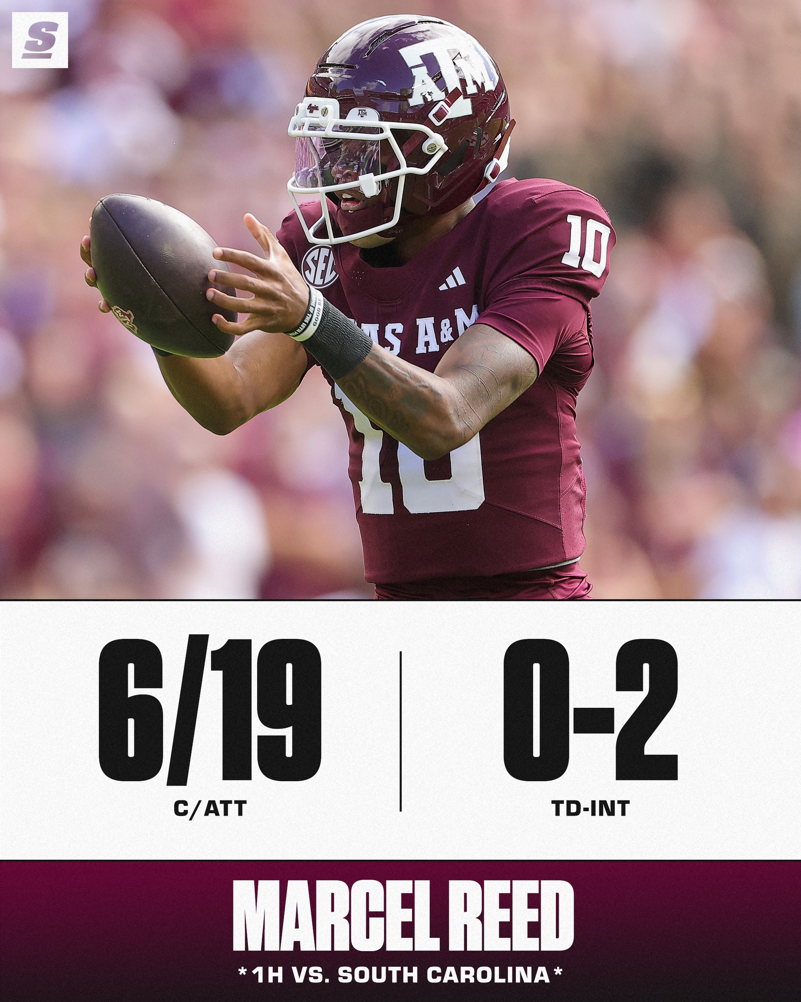 theScore - Just a disaster of a half for Marcel Reed and... | Facebook