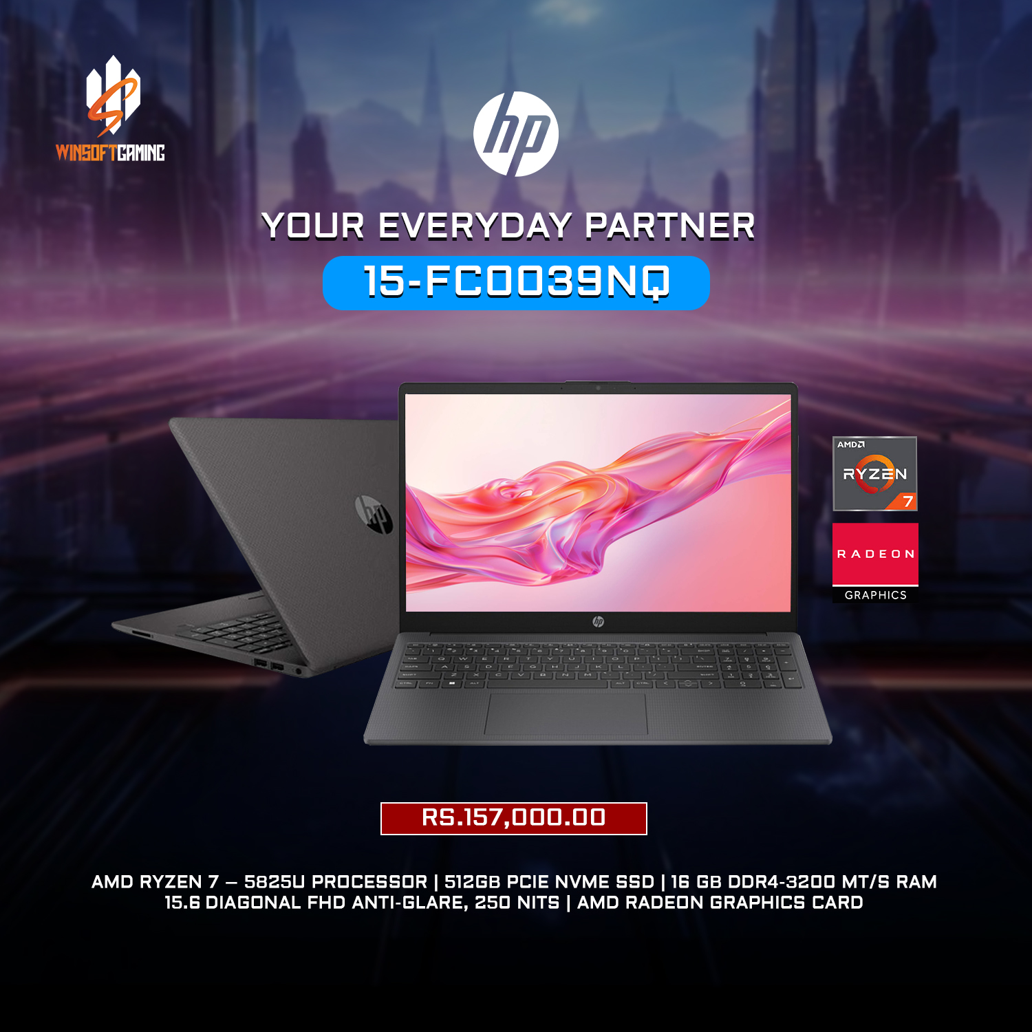 Experience powerful performance and sleek design with the HP 15 