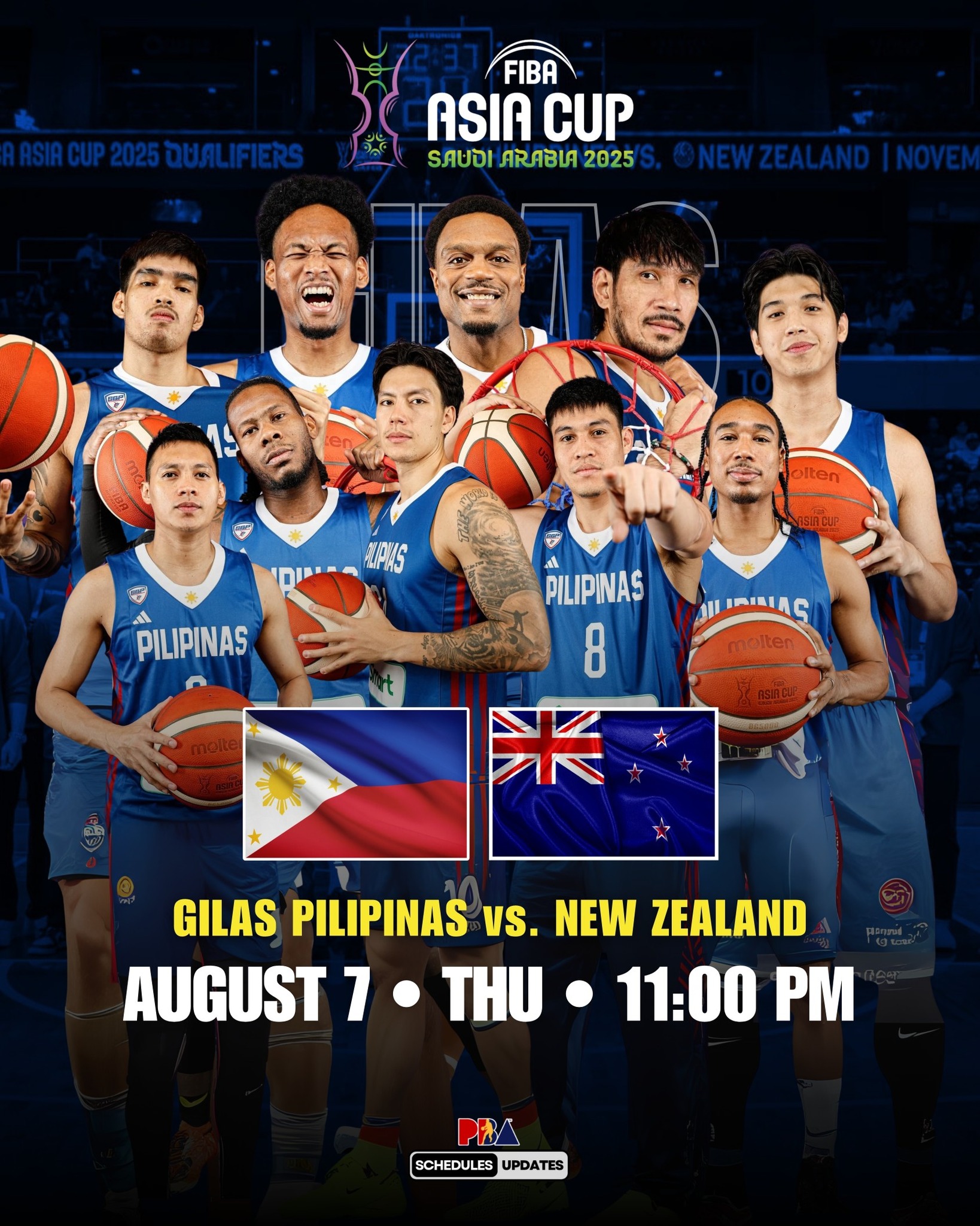 PBA - GAMEDAY! 🇵🇭 2025 FIBA Asia Cup GROUP PHASE | Thursday ️Gilas ...
