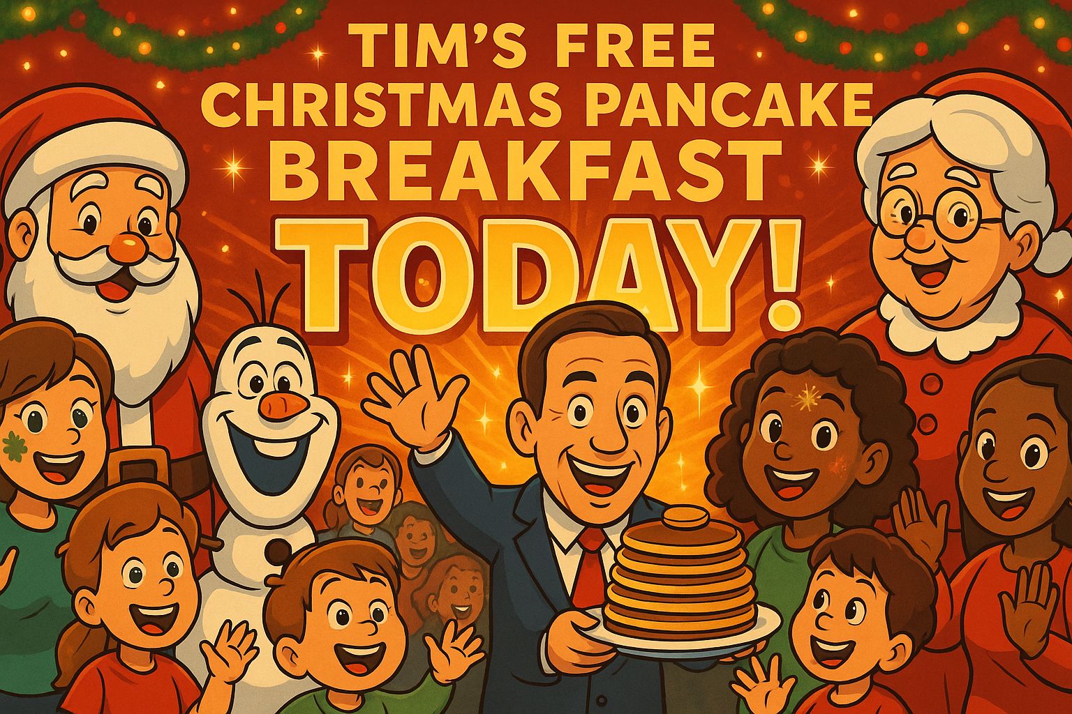 Tim - 🎄🥞 PANCAKE BREAKFAST — TODAY! 🥞🎄 The big morning is finally here ...