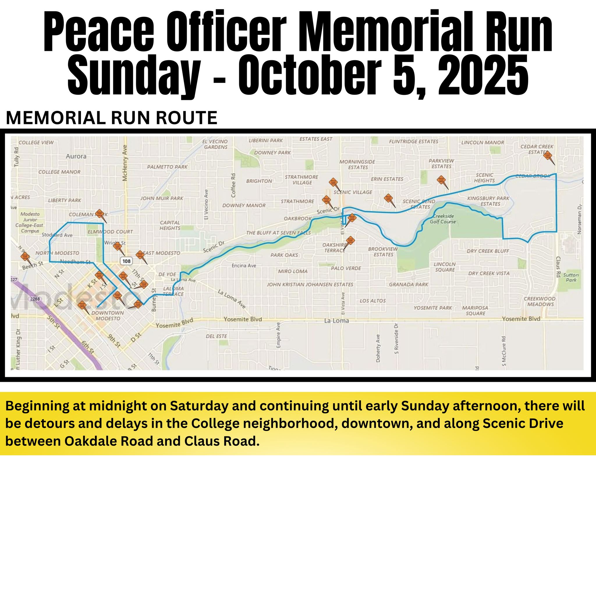 🚧 Road Closures - Sunday, Oct.... - Modesto Police Department | Facebook