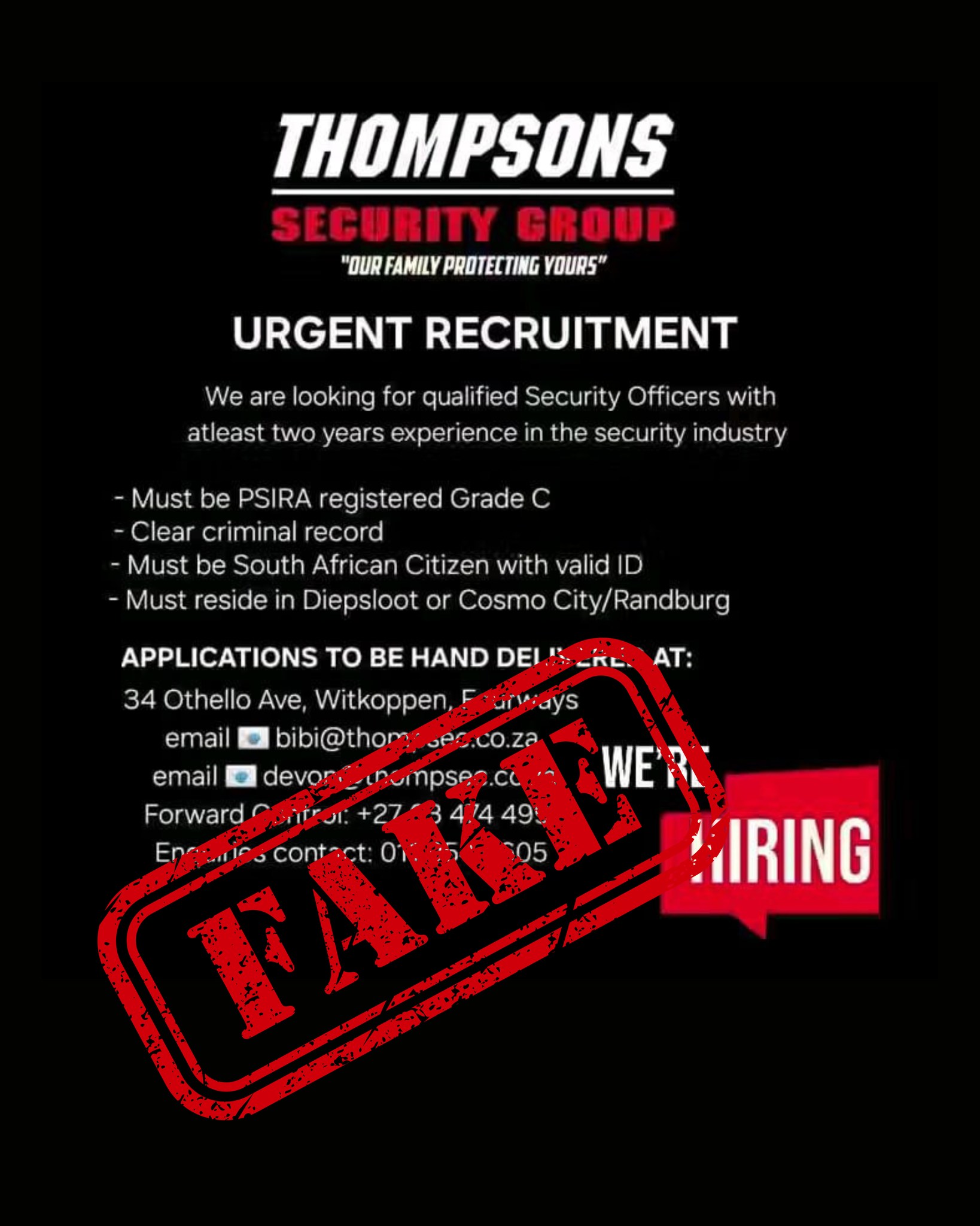 Thompsons Security Group | Sandton