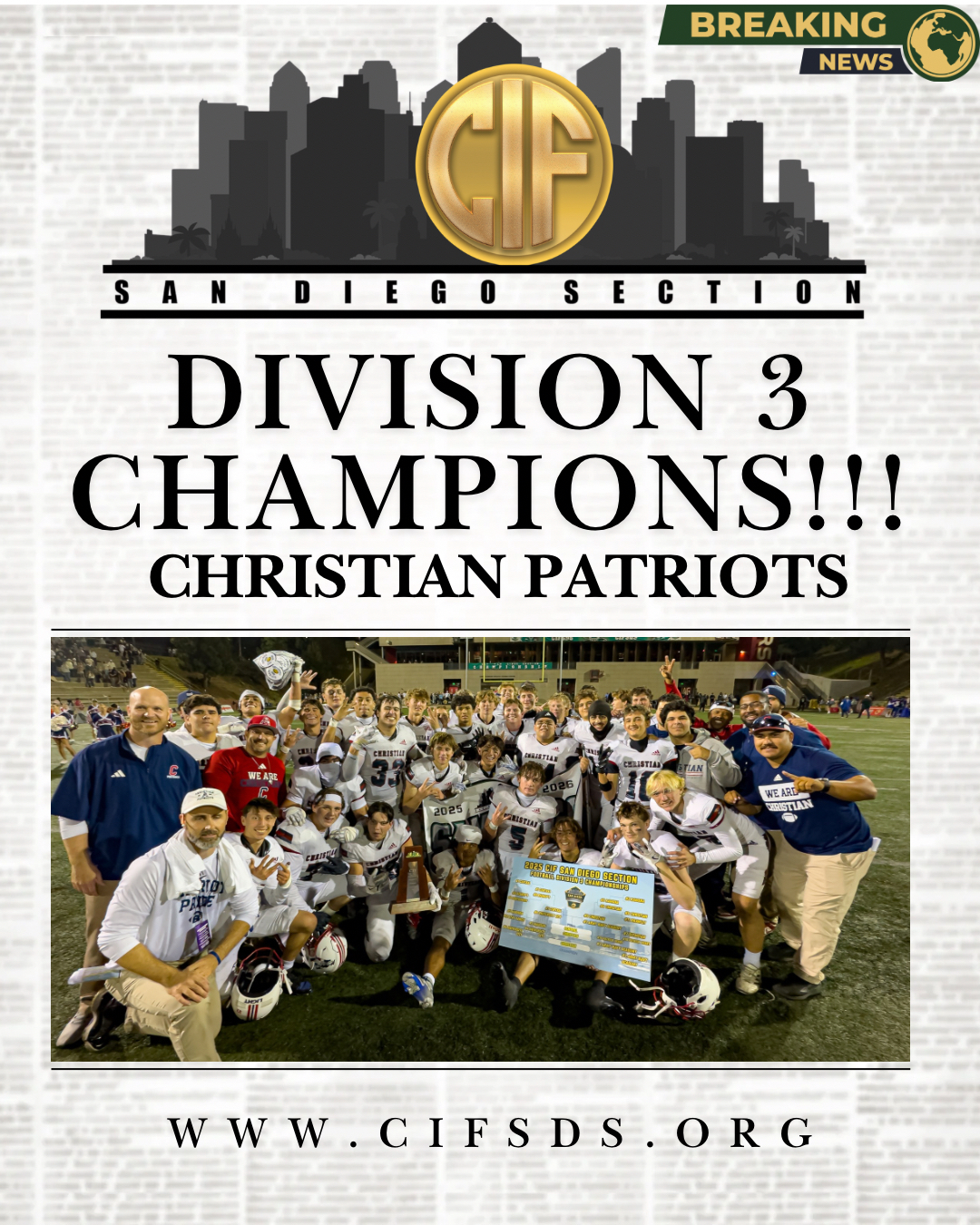 🏆 DIVISION 3 CHAMPIONS! 🏆 Huge... - CIF San Diego Section | Facebook