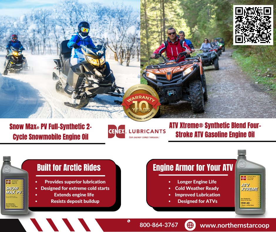 Whether you're hitting the trails or the snow, Cenex® Lubricants