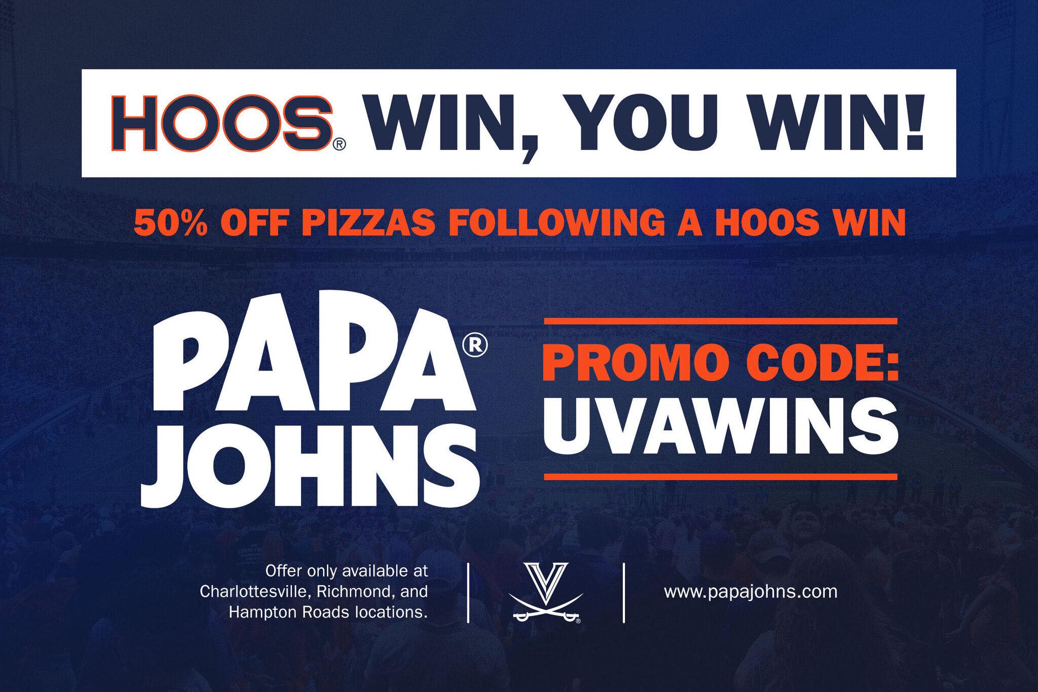Virginia - Hoos Win, You Win 🍕 #GoHoos Papa Johns Pizza Central VA ...