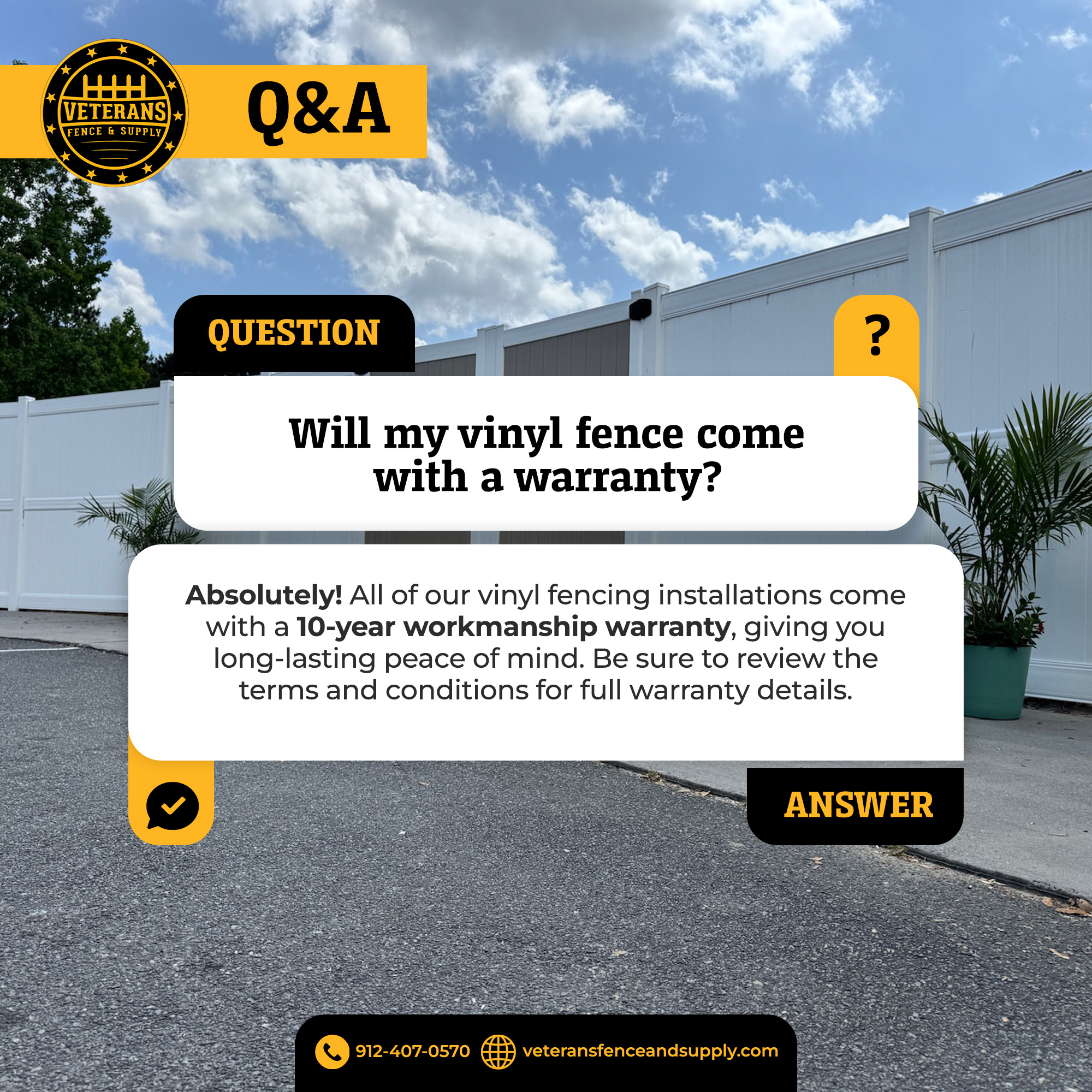Veterans - We’ve got a variety of vinyl fence styles to choose from ...