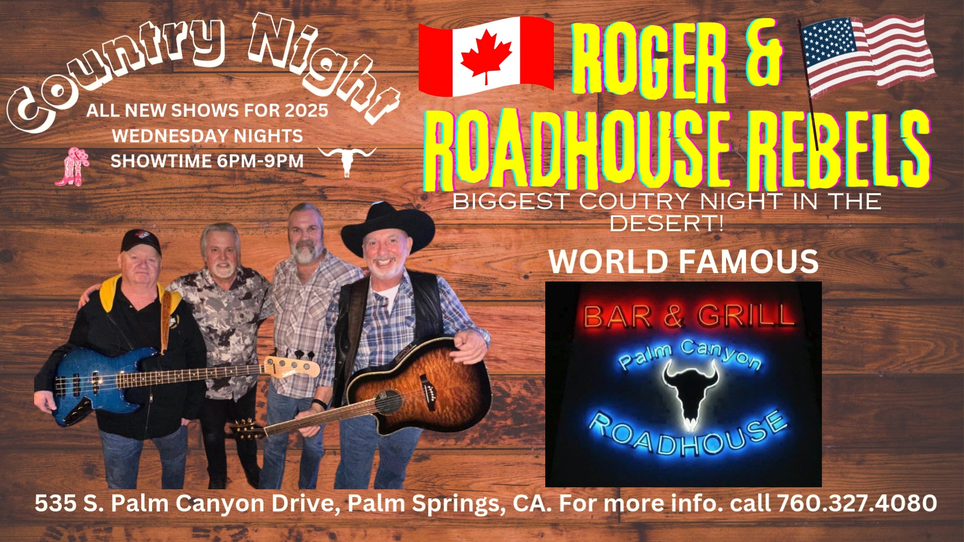 COUNTRY NIGHT! ROGER & ROADHOUSE REBELS, PALM SPRINGS
