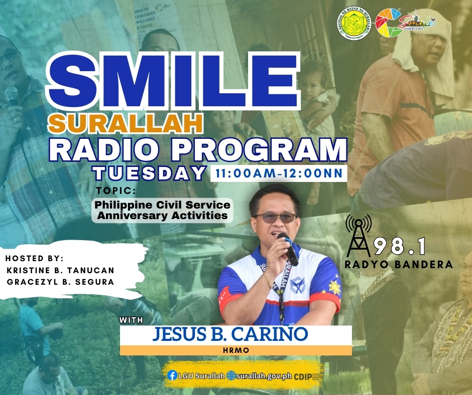 LGU Surallah - 📻 𝗧𝘂𝗺𝘂𝘁𝗼𝗸 𝘀𝗮 “𝗦𝗠𝗜𝗟𝗘 𝗦𝗨𝗥𝗔𝗟𝗟𝗔𝗛 𝗥𝗔𝗗𝗜𝗢 𝗣𝗥𝗢𝗚𝗥𝗔𝗠”... | Facebook