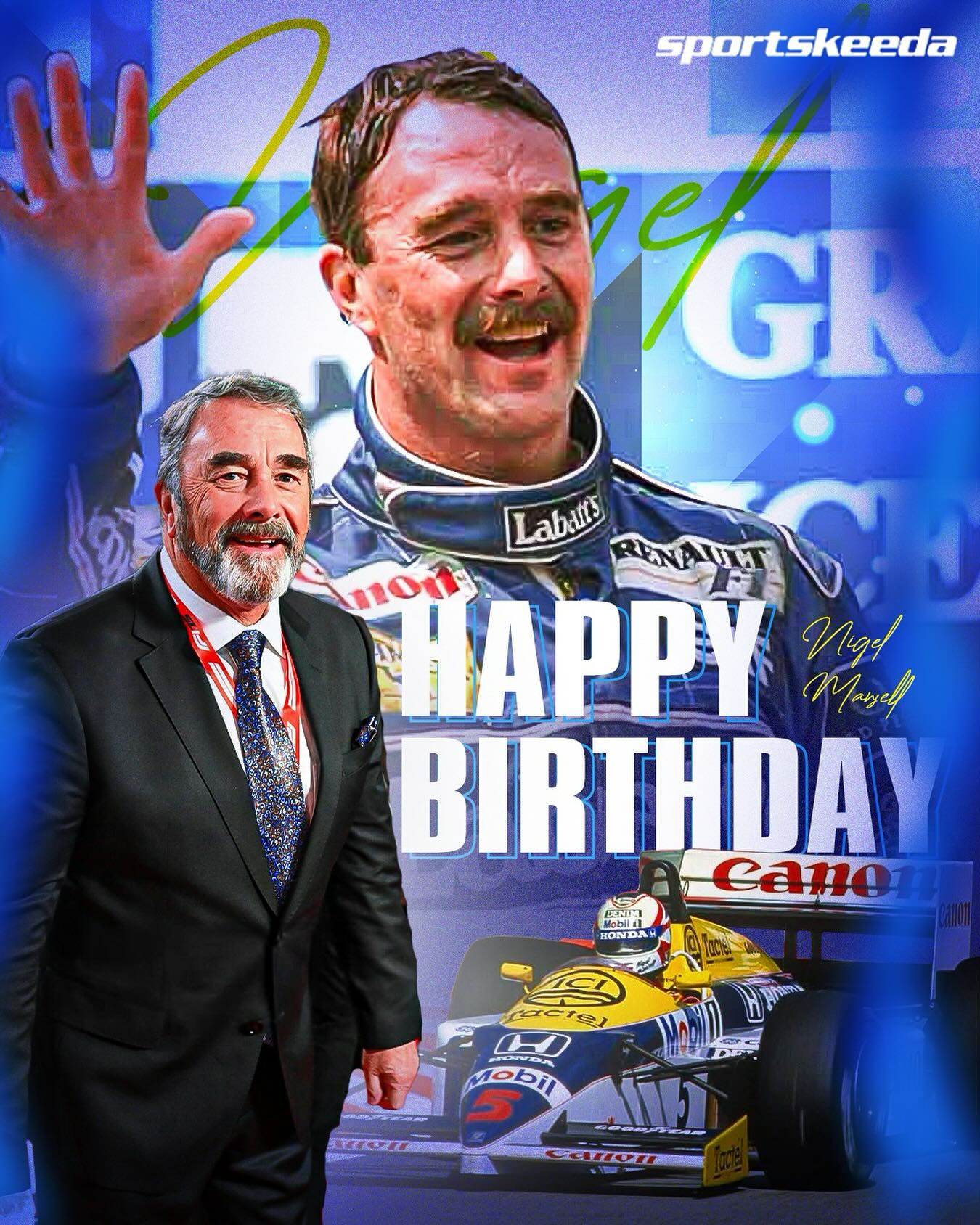 Wishing a very happy birthday to 1992 F1 world champion Nigel