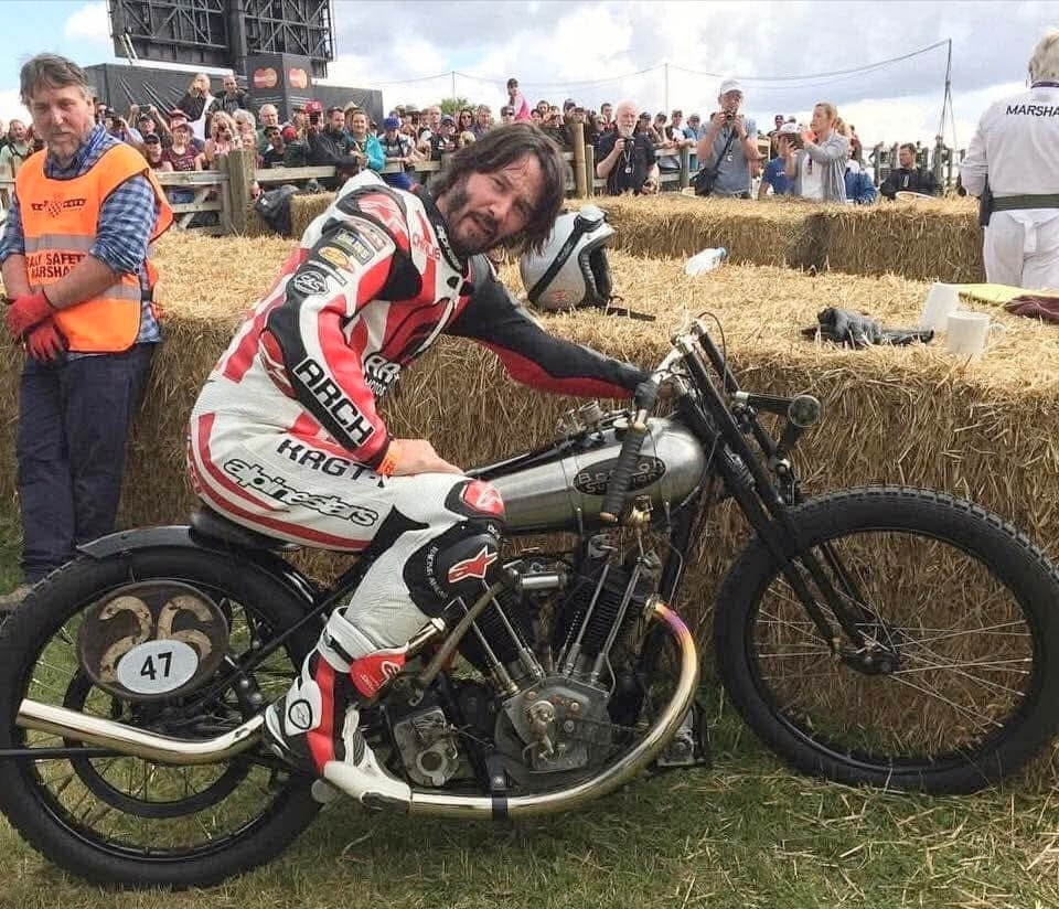 OLD - Keanu Reaves on his Brough Superior 💙🇬🇧💙 Actor Keanu Reeves is a ...