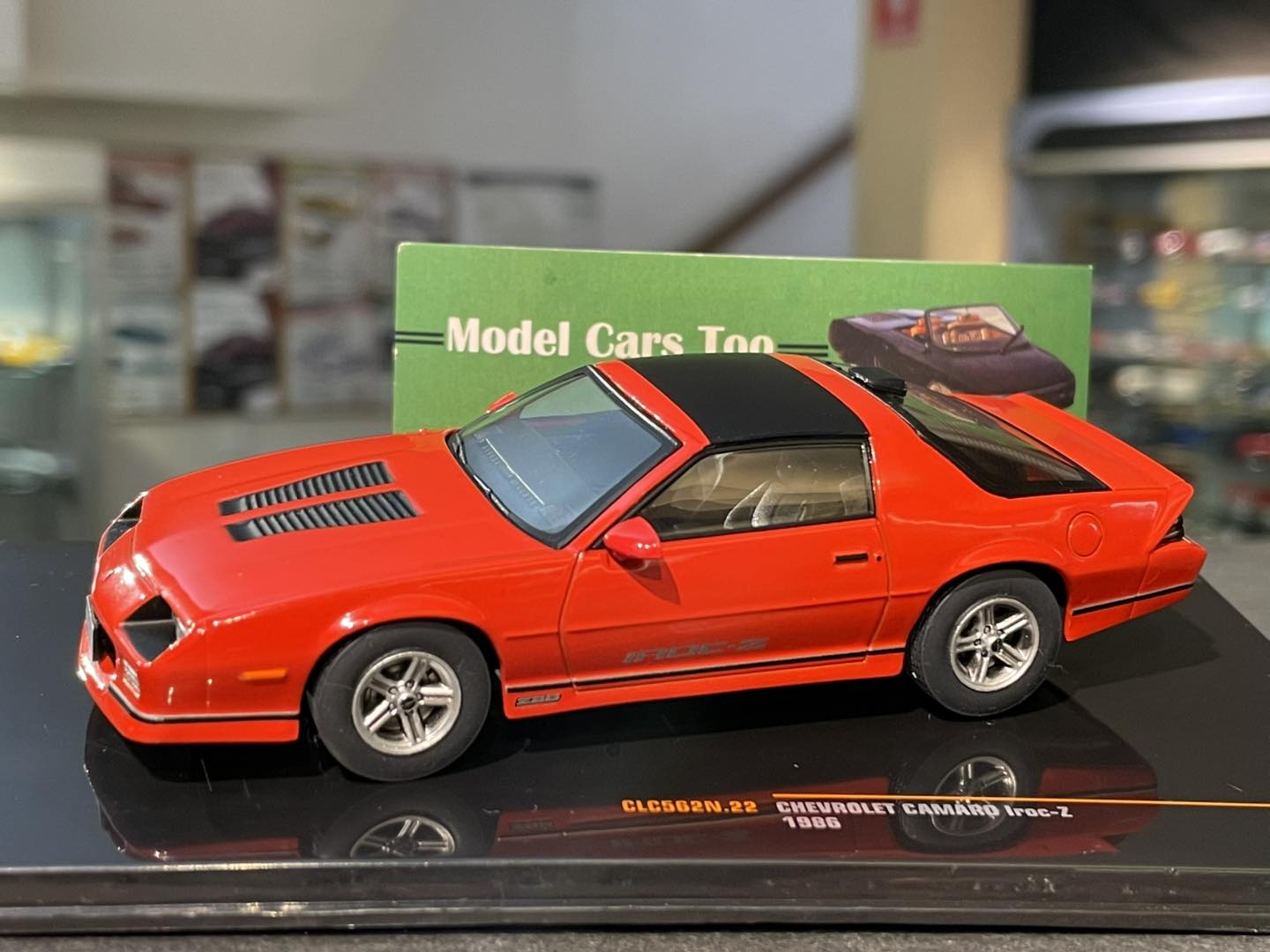 1/43 IXO. 1986 Chevrolet Camaro IROC-Z. Red. $80.00.