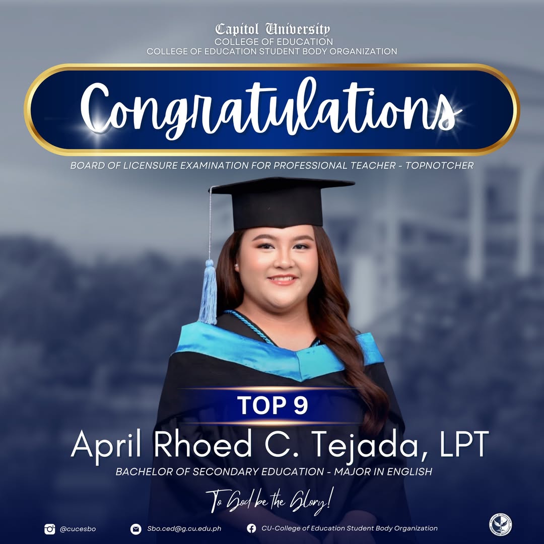 Capitol - CONGRATULATIONS to APRIL RHOED C. TEJADA for being a ...