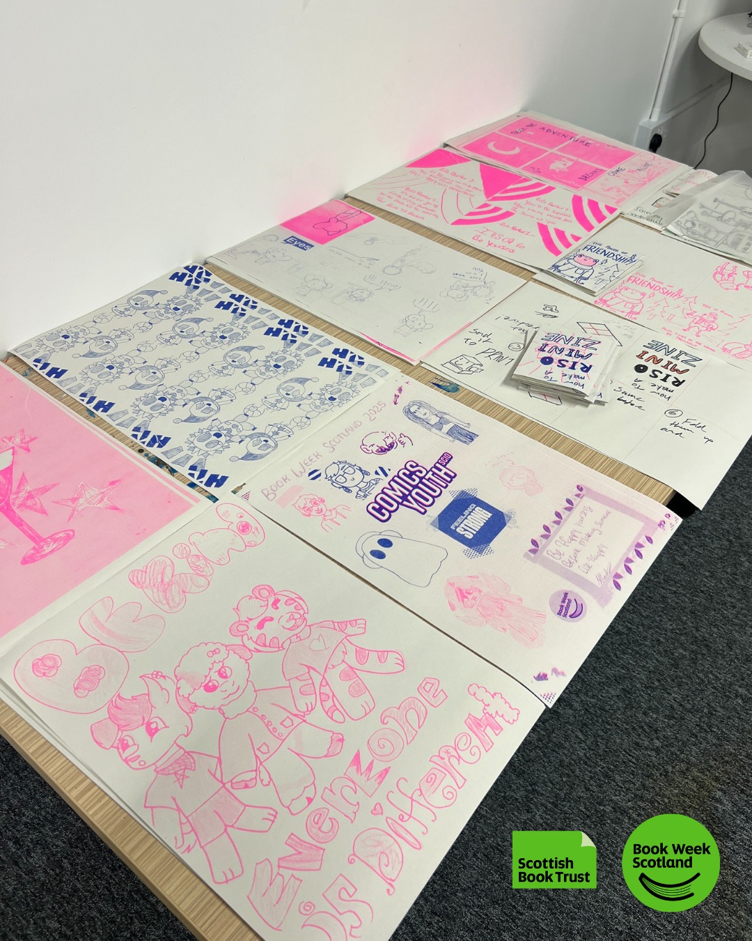 Feeling - The riso results are in...! For Book Week Scotland 2025 we ...