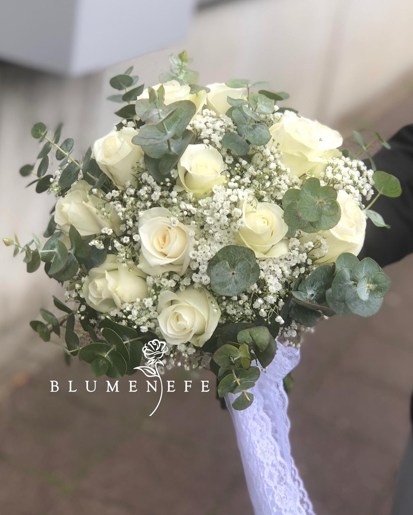 filizfirat21 👰🏽🤵🏽 Weiße Rosen • Eukalyptus • Schleierkraut Echte Blumen • Gerçek Çiçek Brautstrauß und Anstecker