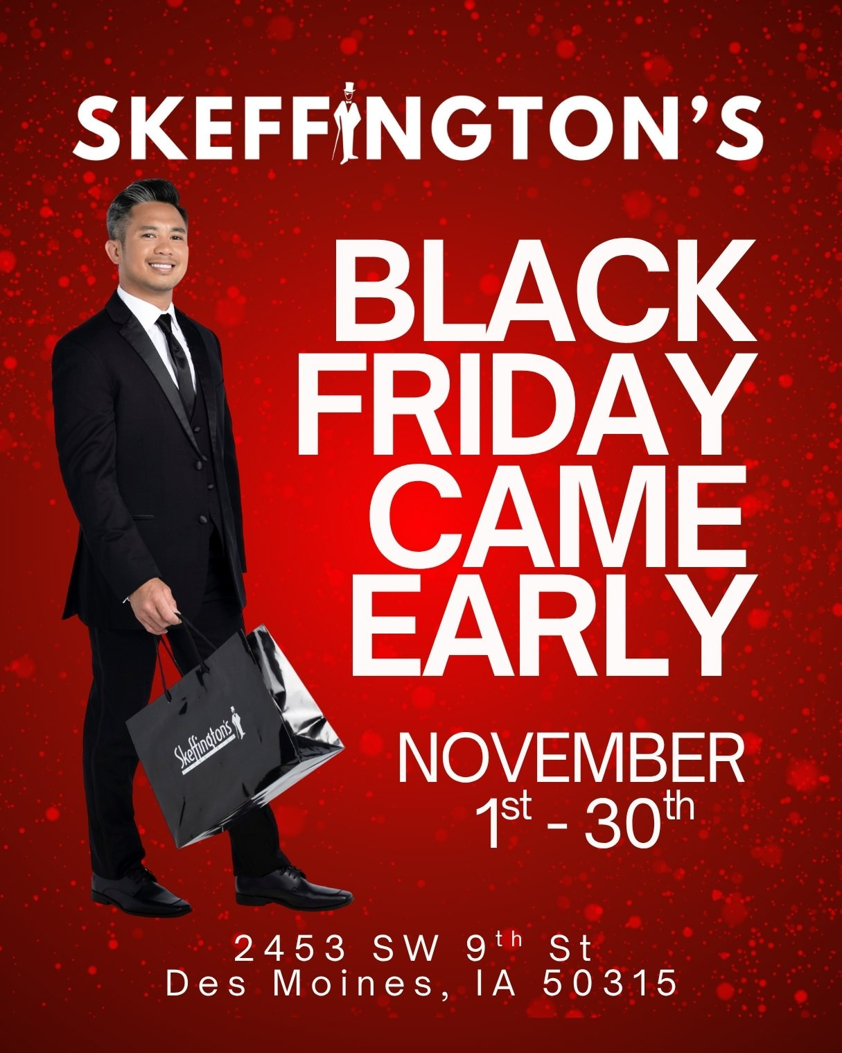 Skeffington's Black Friday sale on men's formal wear