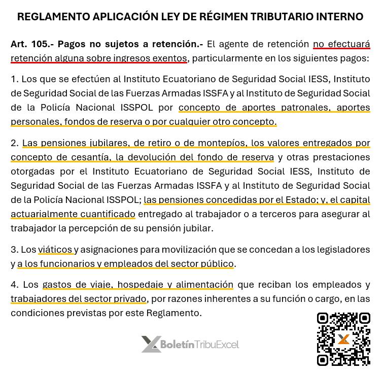 TribuExcel - 🔴 #IMPORTANTE ⚠ No están sujetos a retención... | Facebook