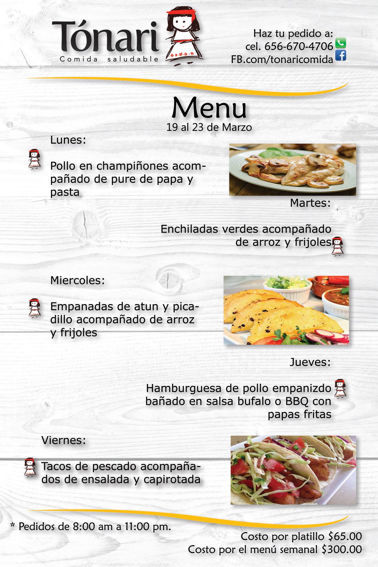 Menú semanal del 19... - Tonari Comida Saludable a Domicilio | Facebook