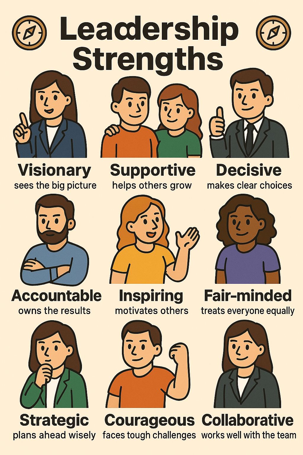 Learning - 🌟 Leadership Strengths – With Examples 1. Visionary – sees ...