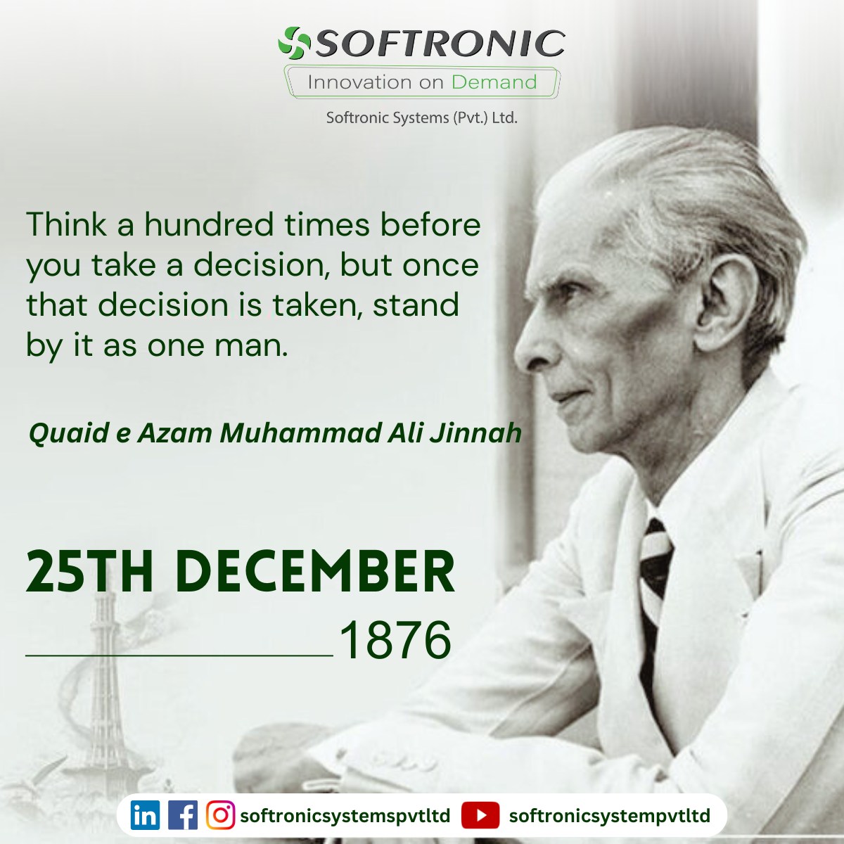 Softronic - Honoring the Father of the Nation, Quaid-e-Azam Muhammad ...