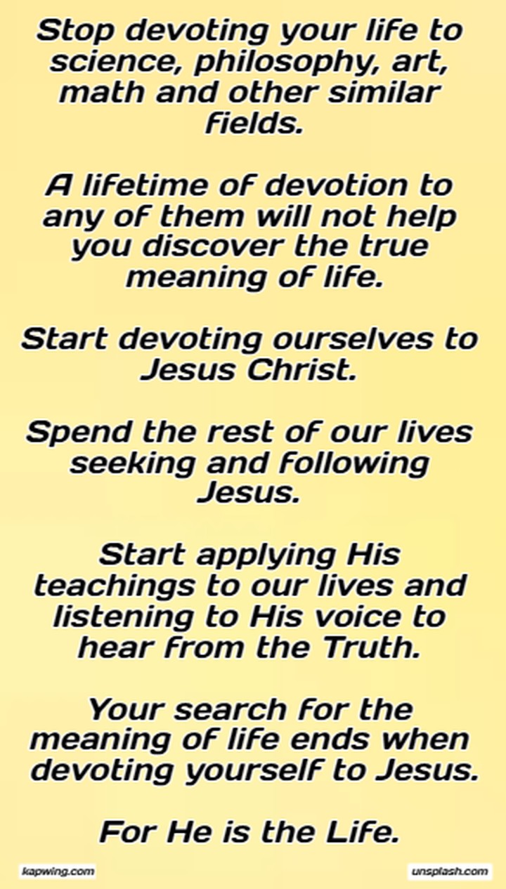 Jesus Is Light Of The World | Stop devoting your life to science ...