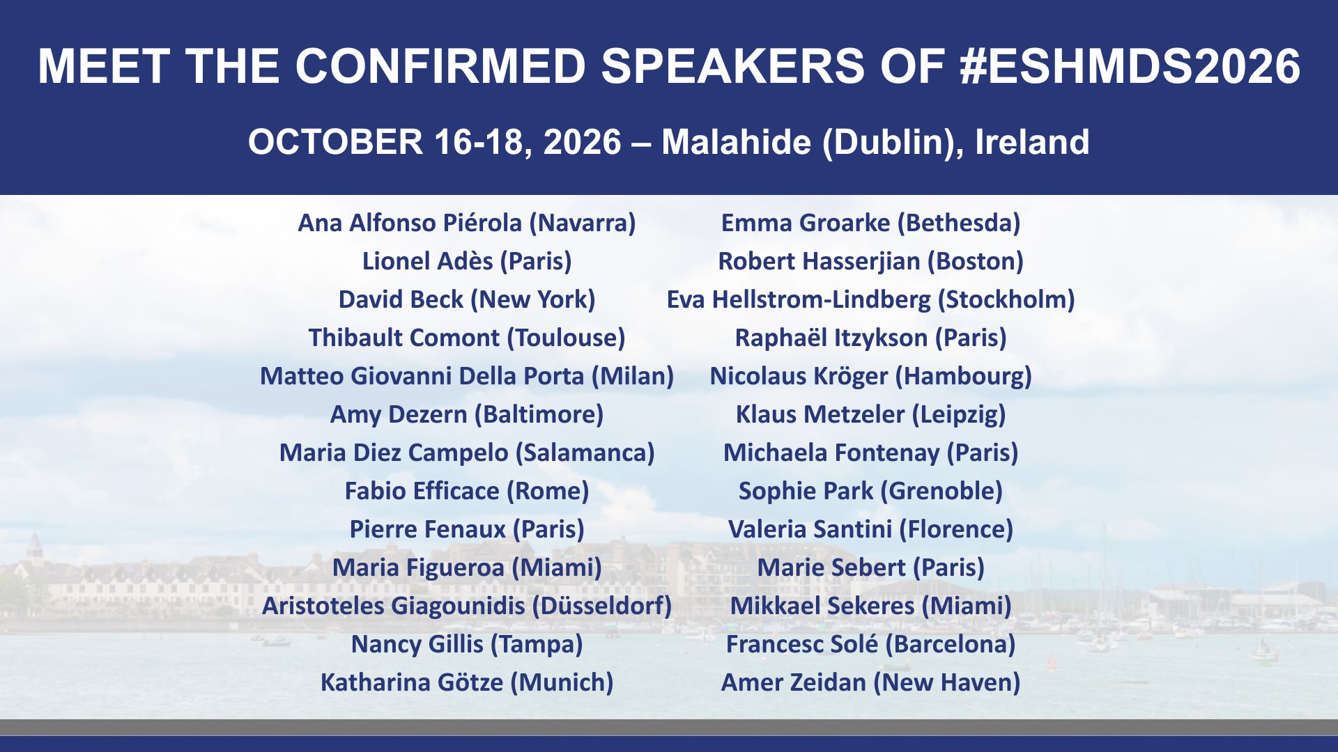 ESH - 📣 We are pleased to announce the CONFIRMED SPEAKERS of # ...